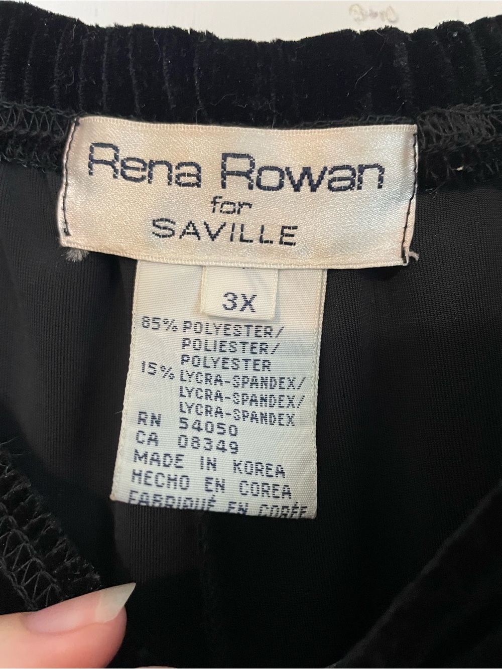 VTG 90s/Y2K Rena Rowan for Saville Black Velvet Maxi Skirt - Picture 4 of 8